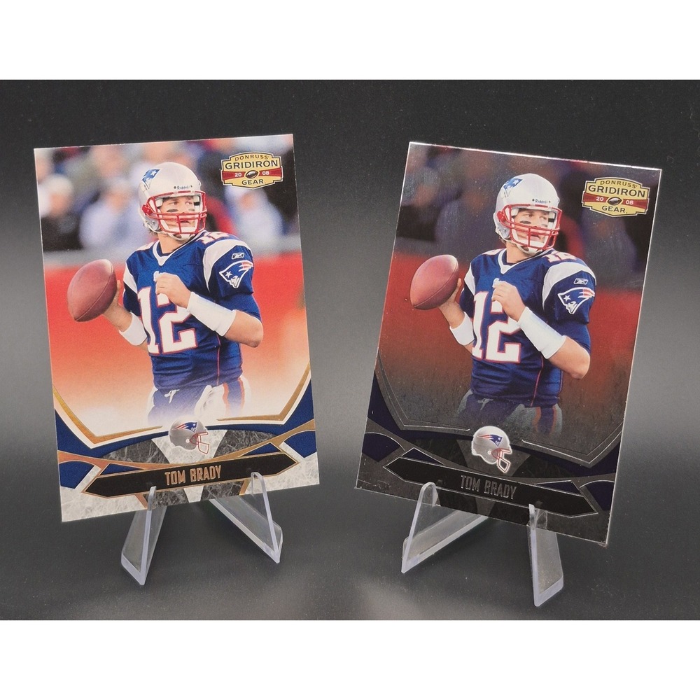 2008‎ Donruss Gridiron Gear Tom Brady #58 Gold Holifoil 112/200 Patriots
